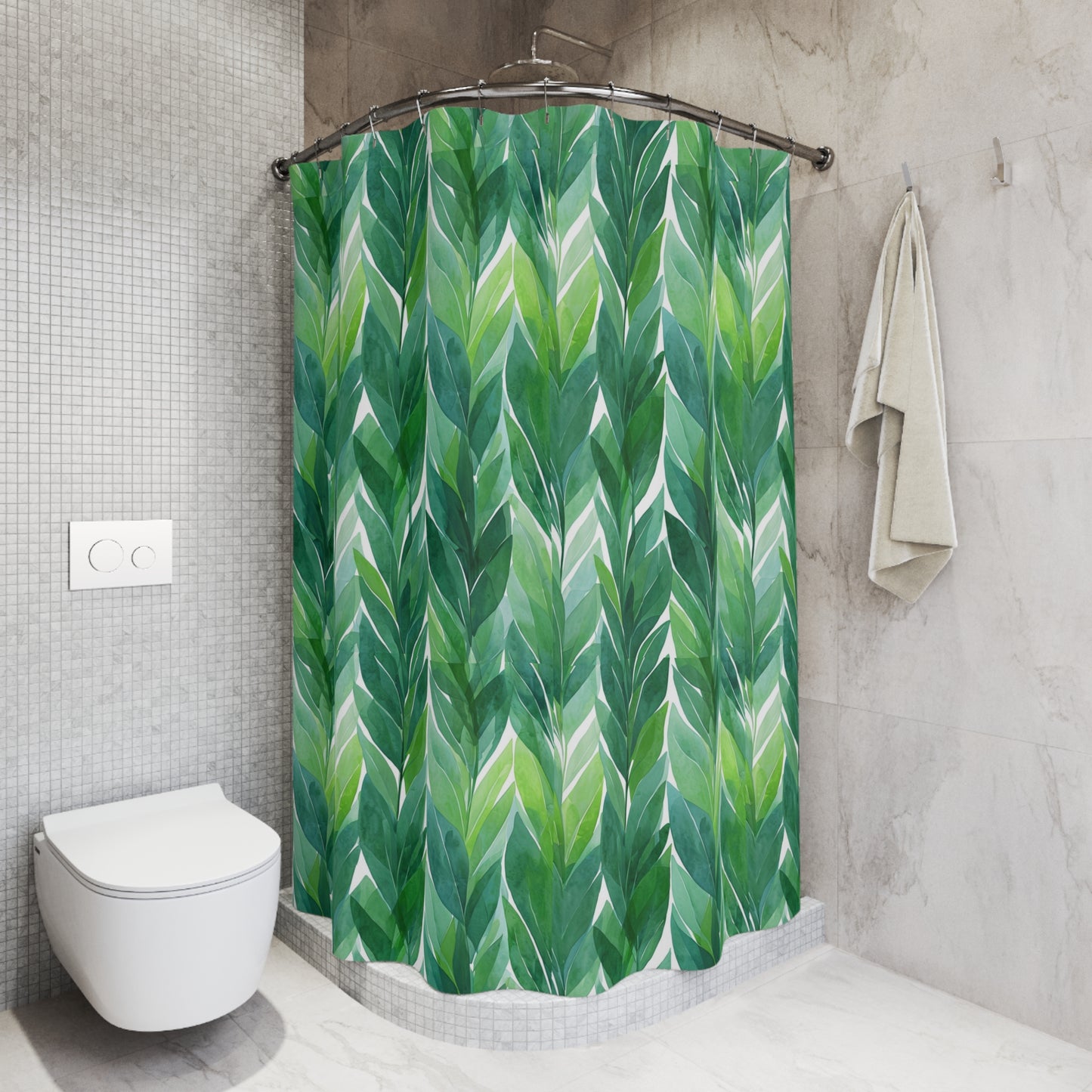 Lush Green Leaf Shower Curtain - Botanical Home Decor, Bathroom Accessory, Nature-Inspired Gift, Eco-Friendly Design