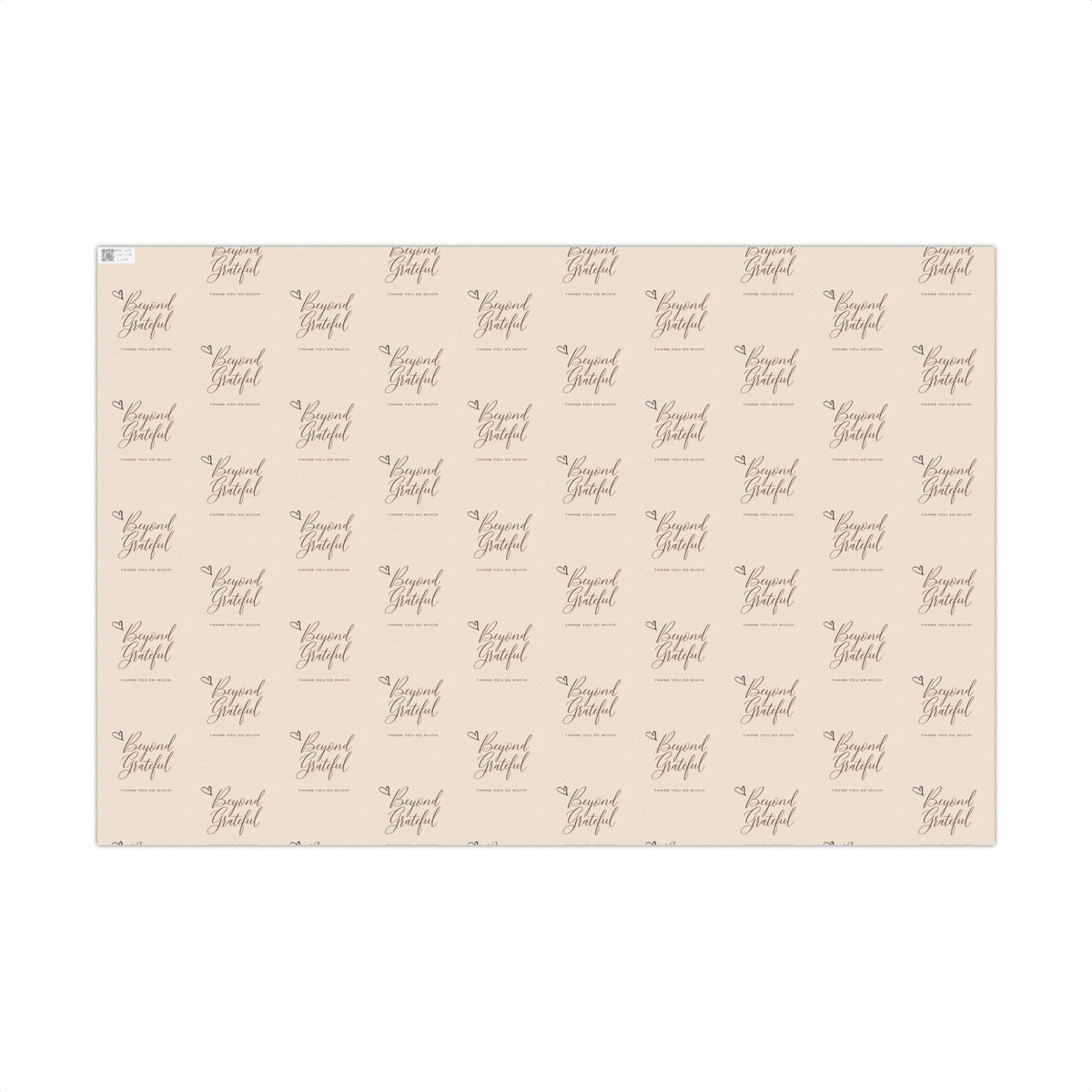 Gift Wrap Paper - “Beyond Grateful” Script Pattern | Neutral Thank You Wrapping Sheets