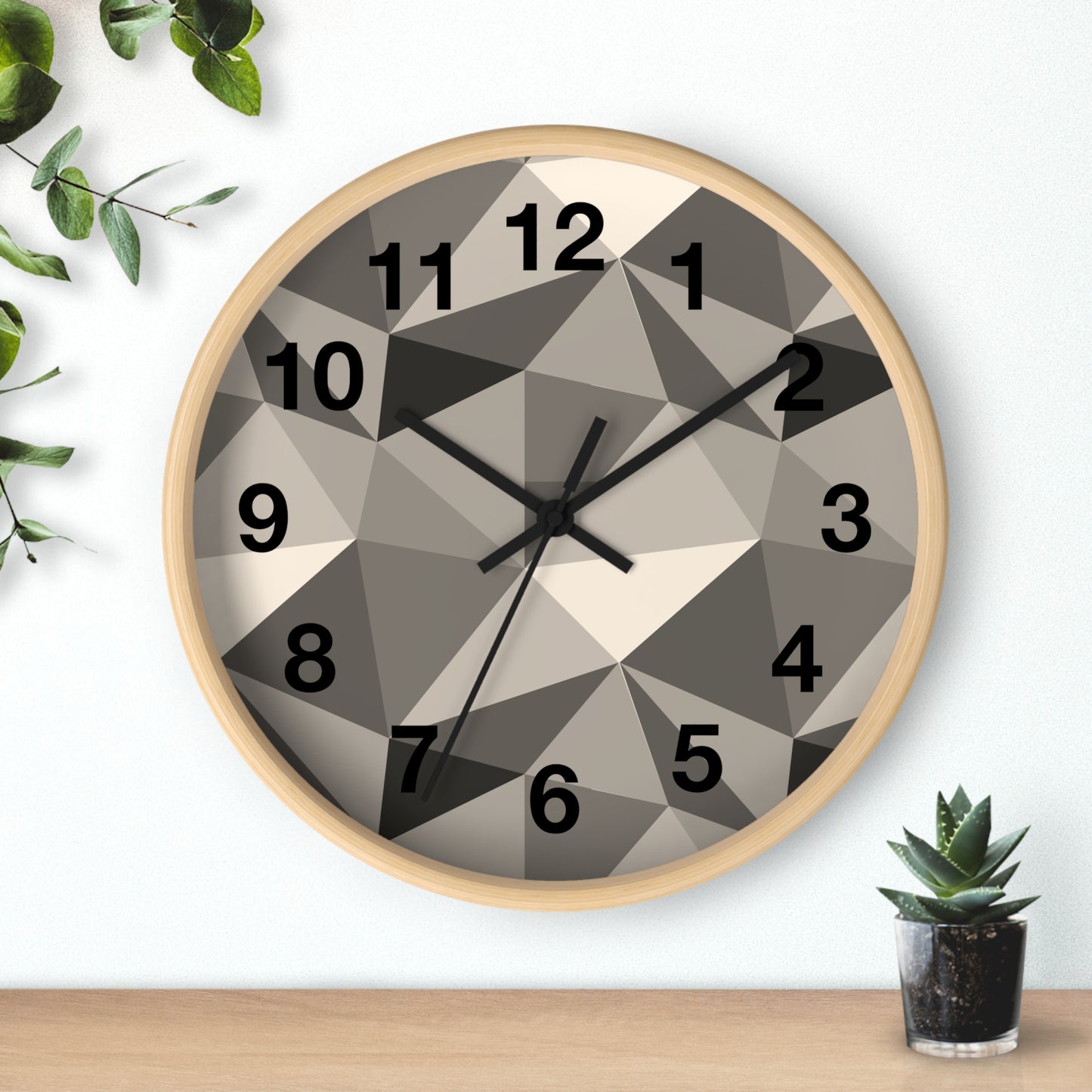 Geometric Wall Clock, Modern Home Decor, Minimalist Timepiece, Stylish Office Clock, Unique Gift for Housewarming, Monochrome Design