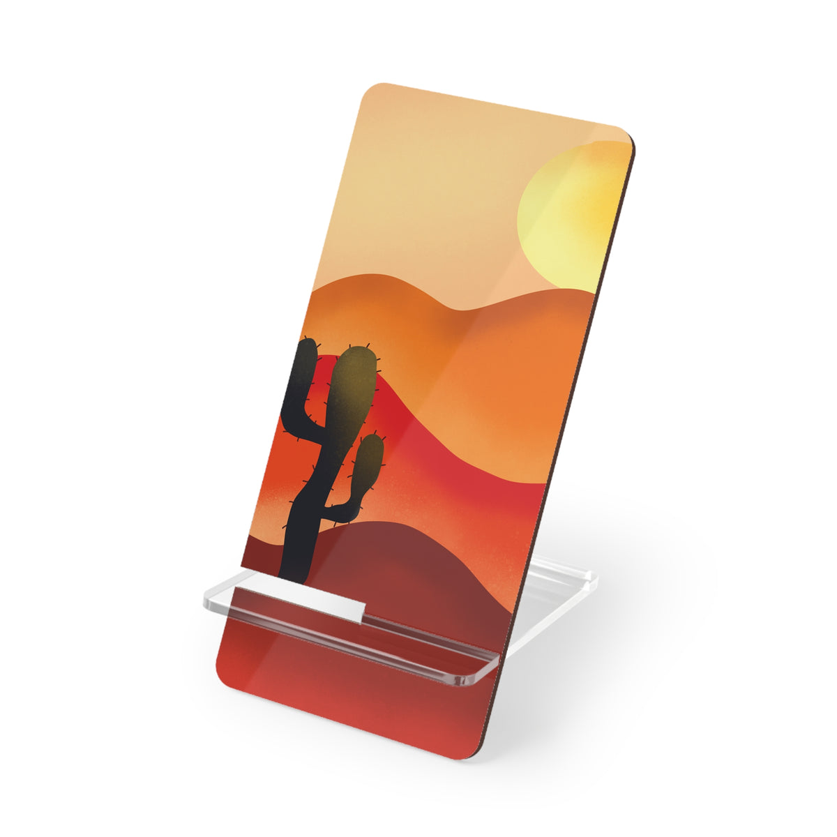 Stylish Mobile Display Stand for Smartphones, Perfect Desk Accessory, Home Office Organizer, Unique Gift for Tech Lovers, Cactus Design
