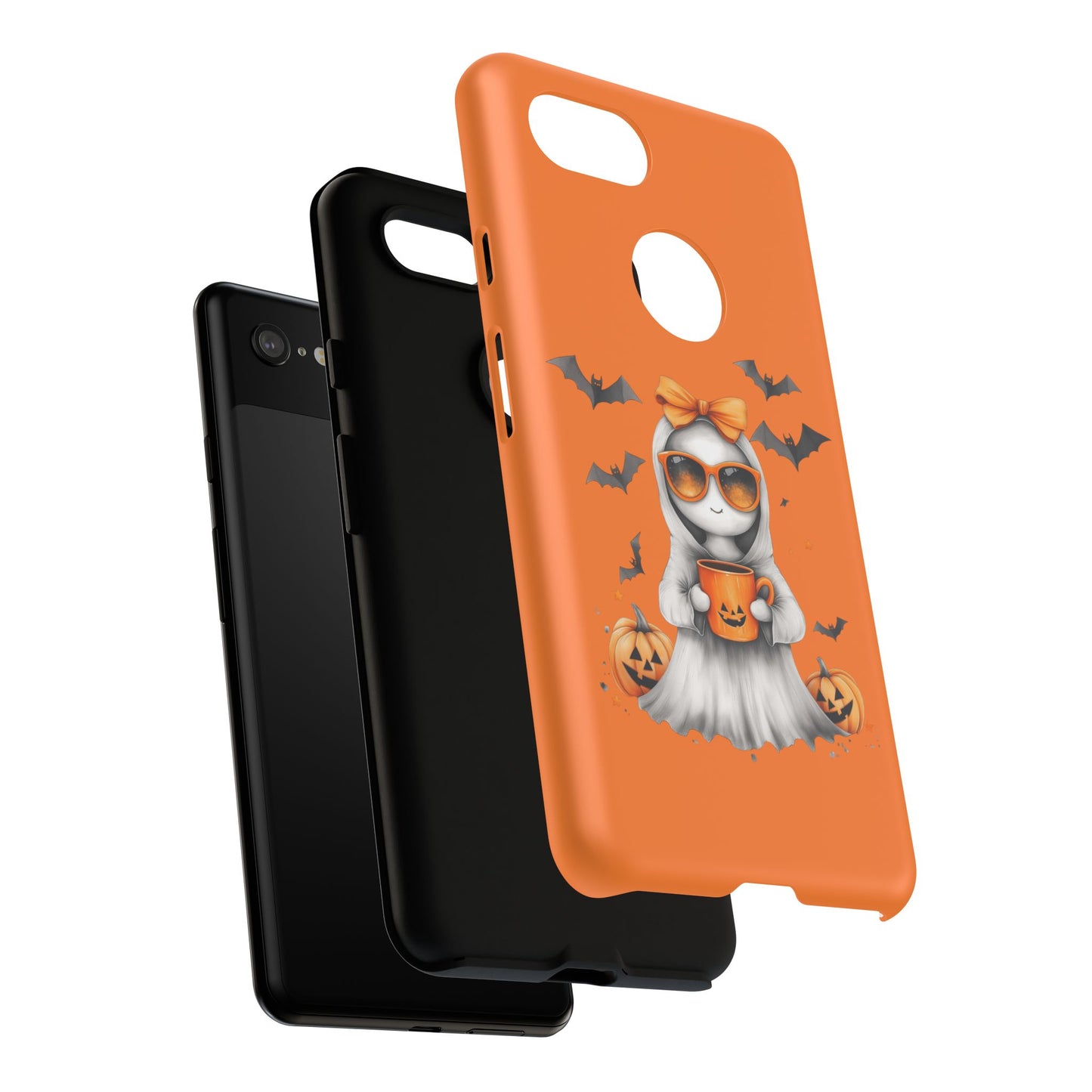 Halloween Ghost Phone Case, Cute Cat Ghost Case, Autumn Phone Cover, Spooky Season Gift, Trick or Treat Case