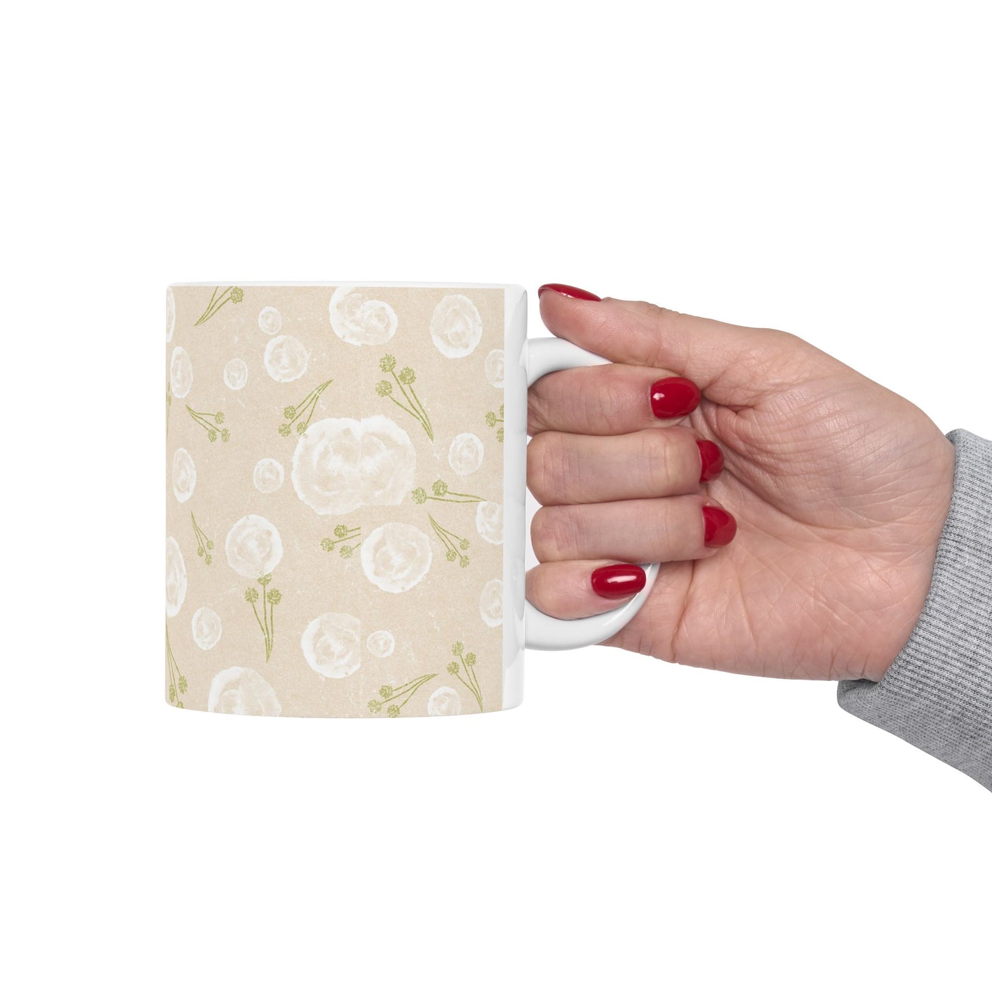 Floral Ceramic Mug - Perfect for Tea or Coffee, Gift for Her, Home Décor, Cozy Vibes, Mothers Day, Birthday