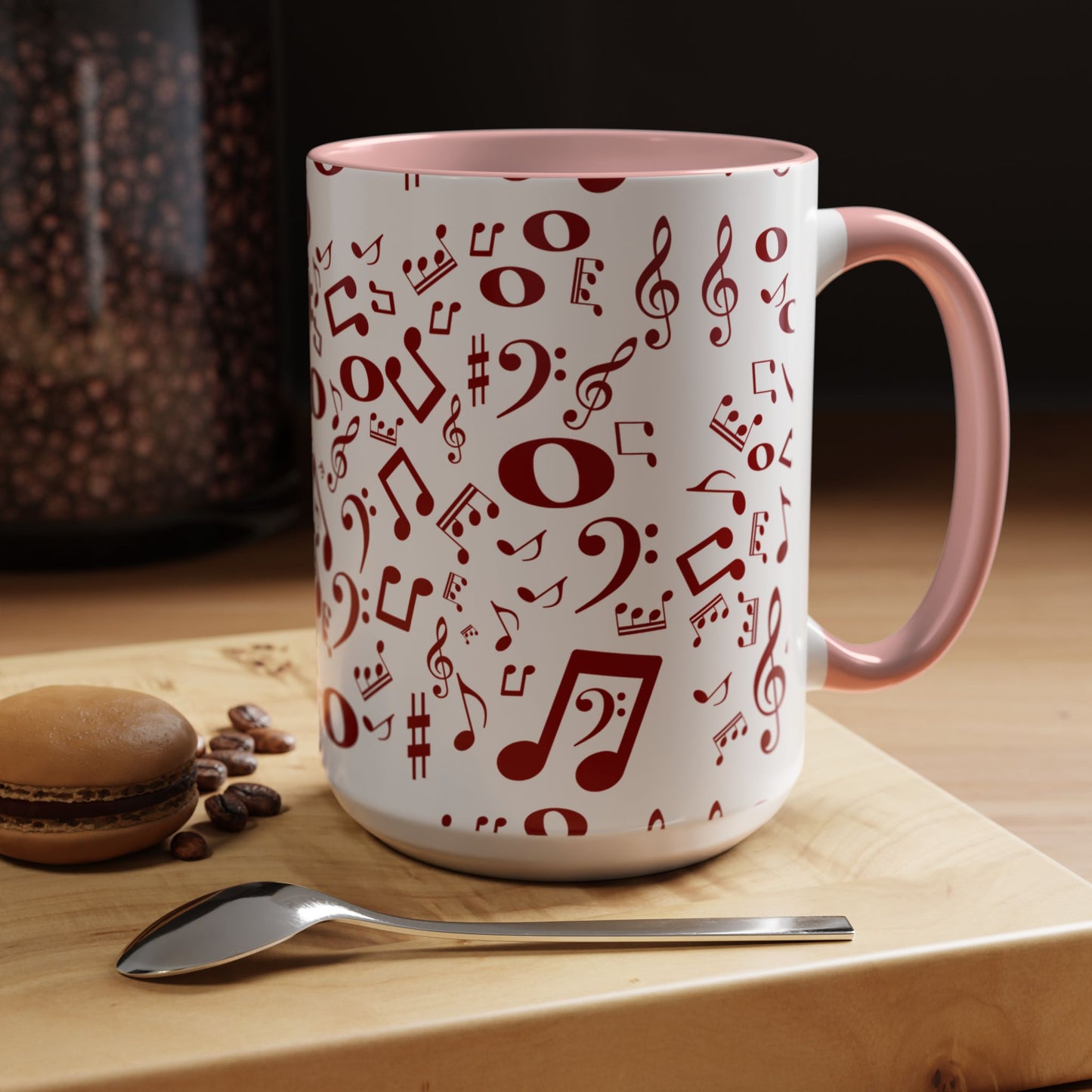Accent Coffee Mug (11, 15oz) - Musical Notes