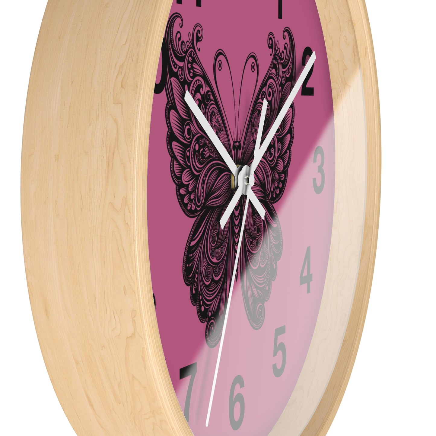 Butterfly Inspired Wall Clock | Chic Home Decor, Unique Gift for Her, Modern Timepiece, Butterfly Lover Gift, Pink Wall Clock