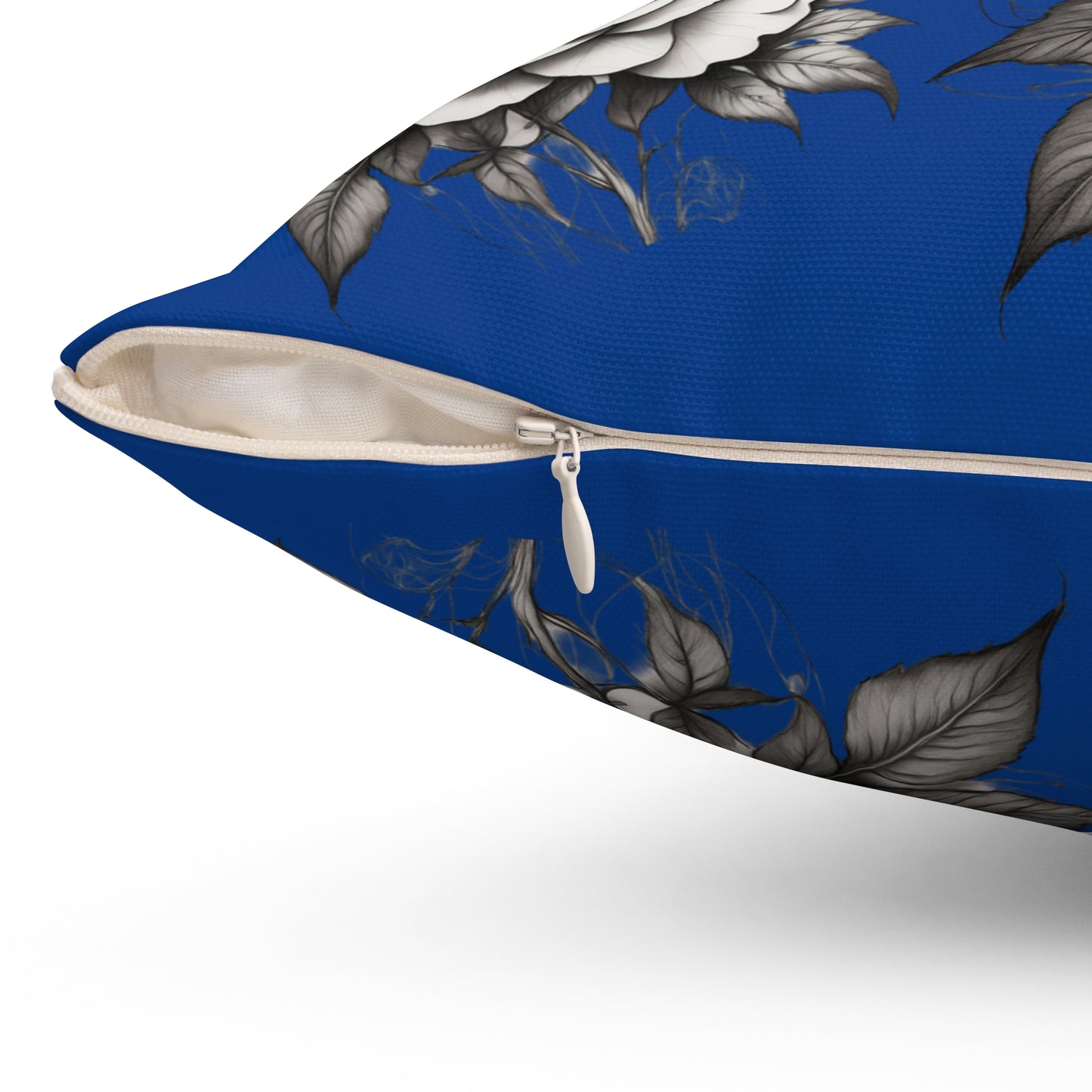 Elegant Floral Rose Pillow Cover, Home Decor Cushion, Gift for Her, Blue and White Style, Cozy Living Room Accent
