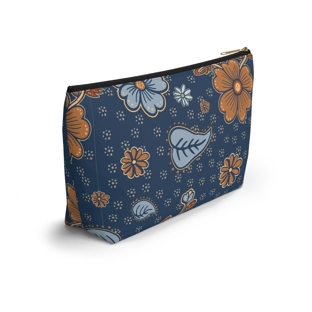 Floral Accessory Pouch, Makeup Bag, Travel Organizer, Gift for Her, Floral Print, T-bottom Pouch, Cosmetics Case