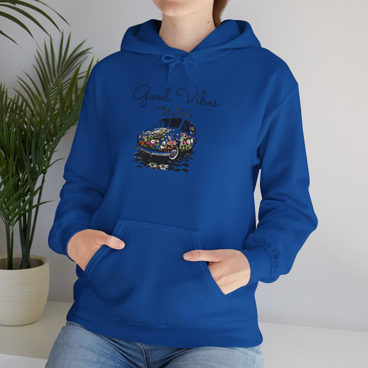 Good Vibes Hooded Sweatshirt - Unisex Heavy Blend, Cozy Gift for Friends, Casual Wear, Summer Outings, Beach Days, Chill Vibes