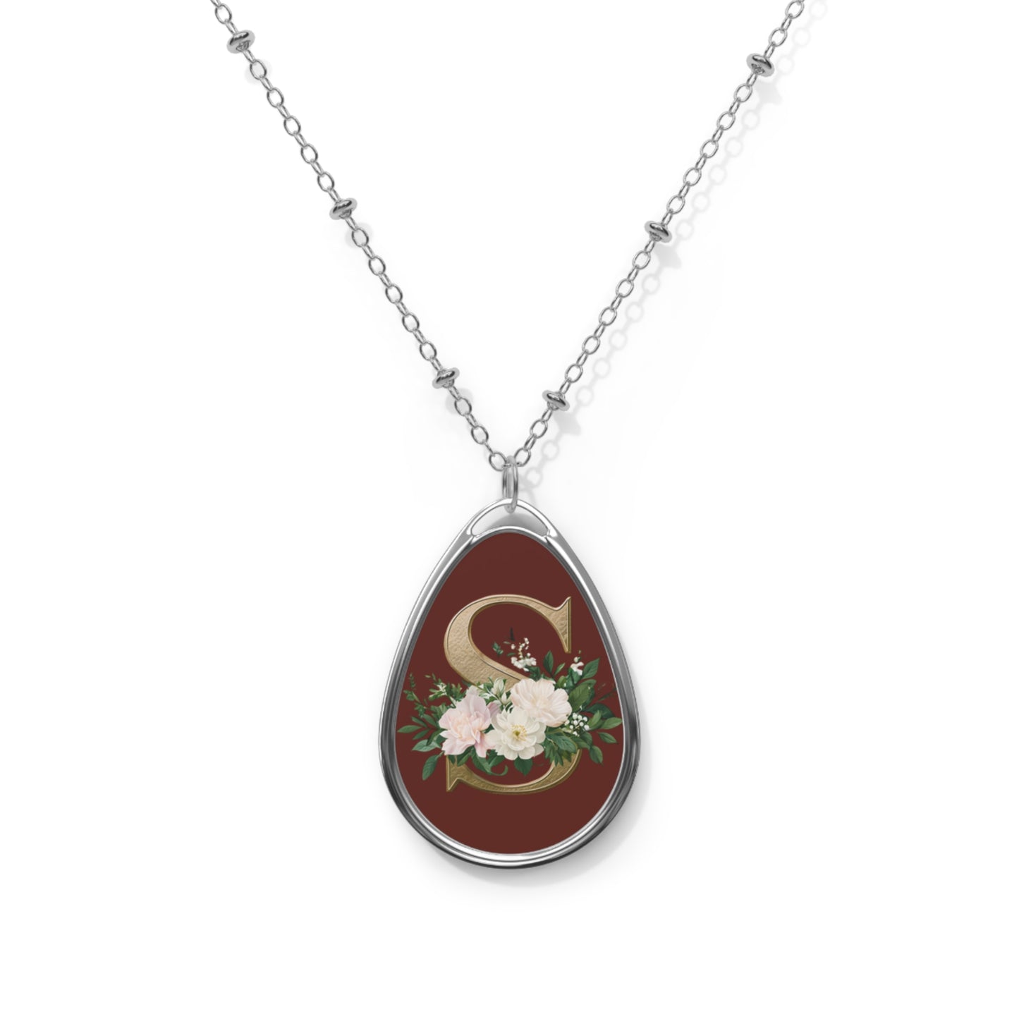 Personalized Floral Initial Necklace, Elegant Gift for Her, Birthdays