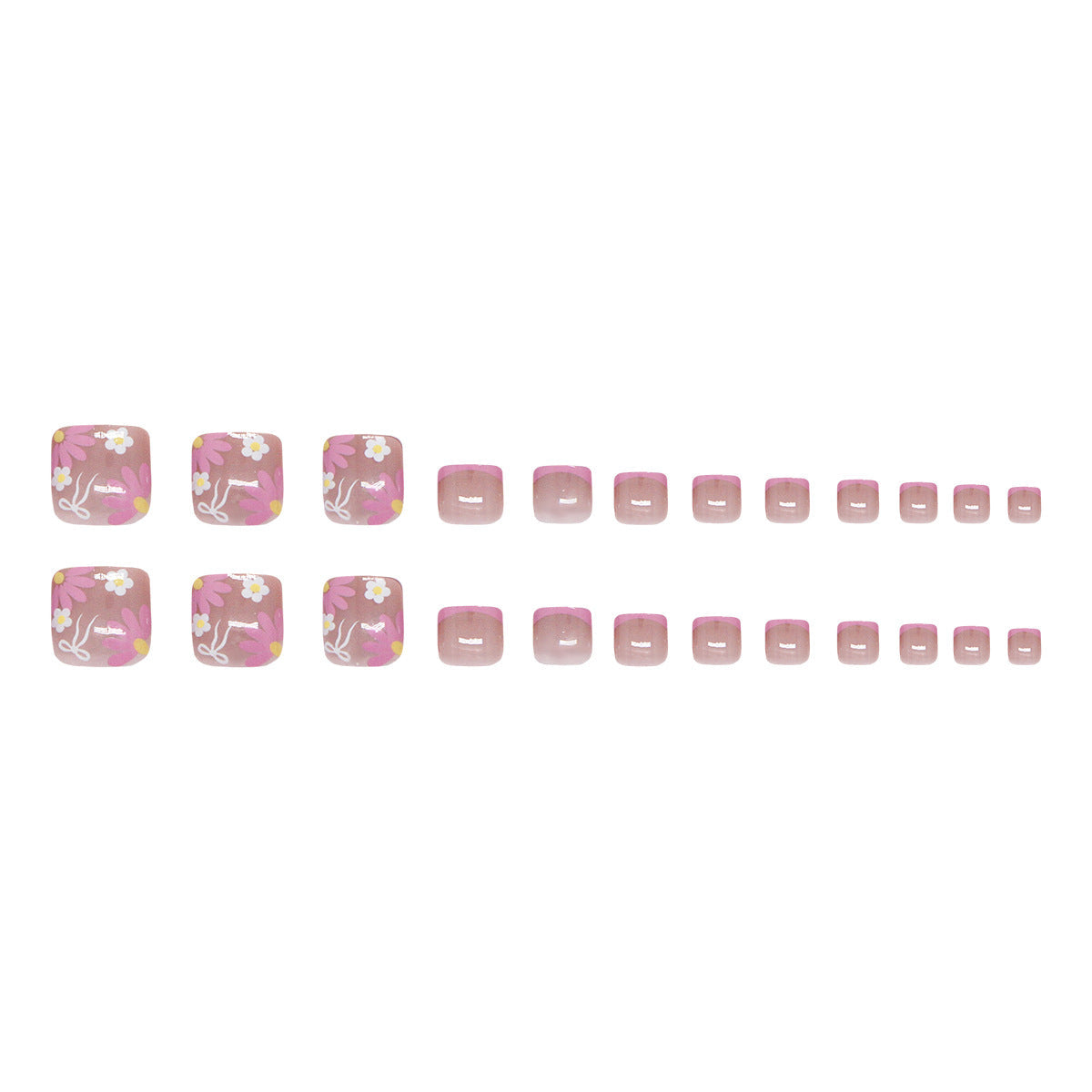 purpl small daisy bow Frnch Prss-on tonails nail finishd product rmovabl 24 pics 365nails – Image 5