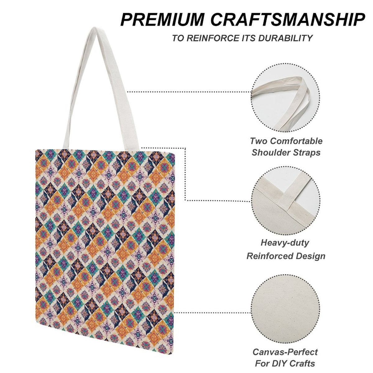Martin Canvas Tote Handbag with Dual-sided Printing