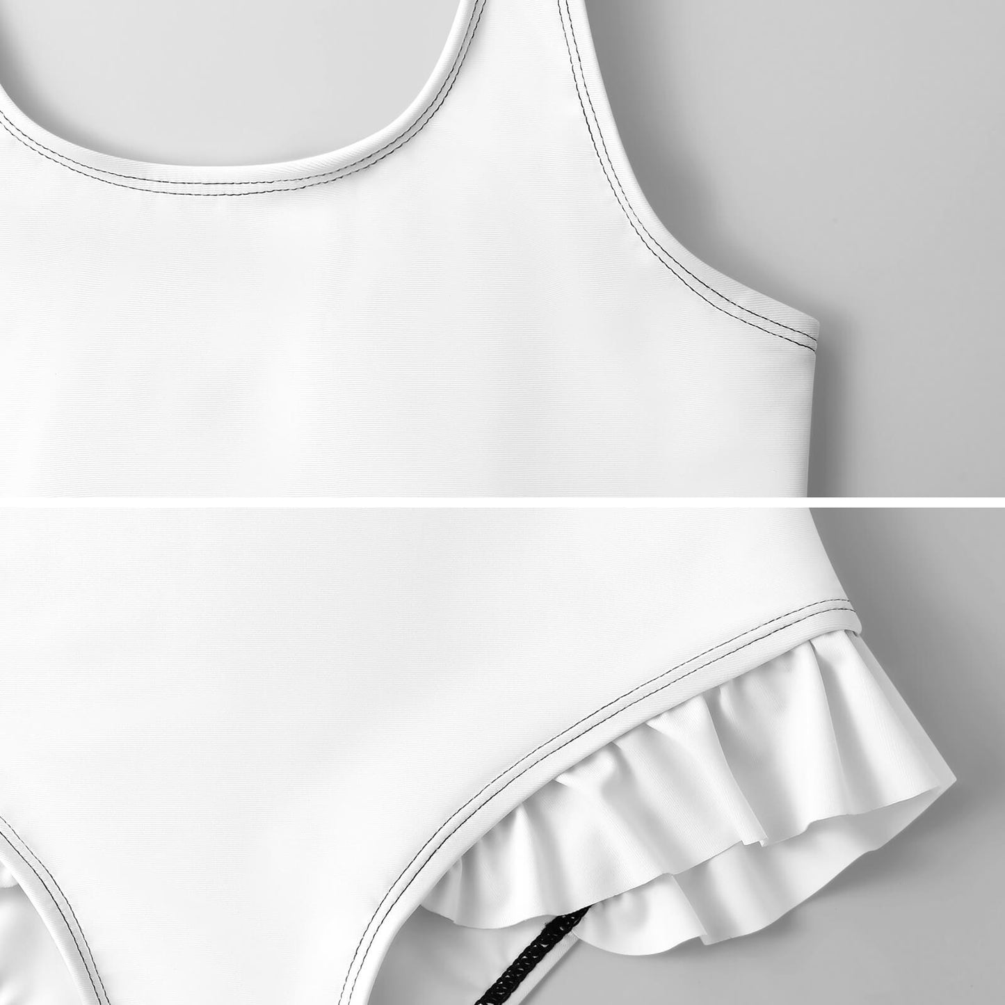 Girls Ruffle Trim One Piece Swimwear(All-Over Printing)