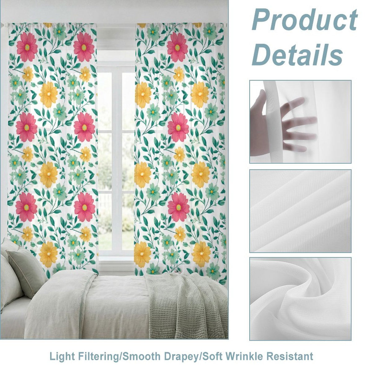 Sheer Curtain Flowers