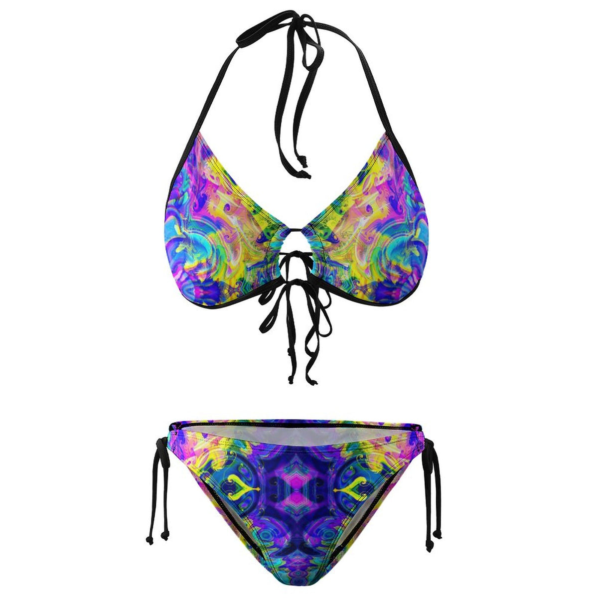 Halter Tie Front Bikini Set