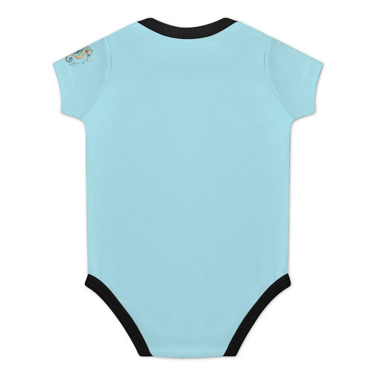 Faux Cotton Short Sleeve Baby Romper Marine