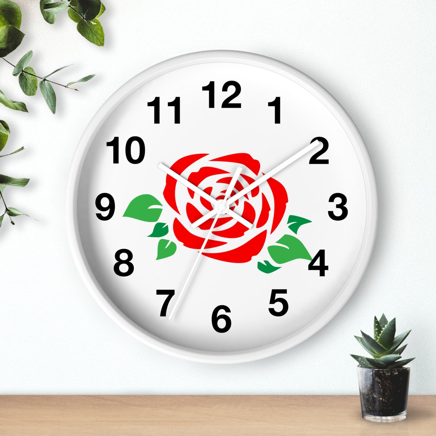 Rose Floral Wall Clock | Elegant Home Décor, Gift for Flower Lovers, Timeless Design, Spring Decor, Birthday Gift