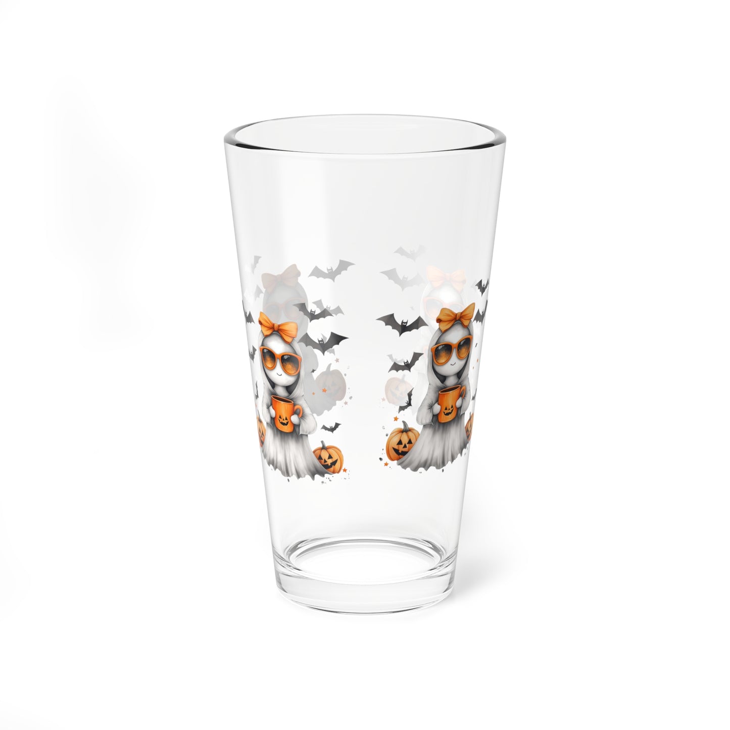 Halloween Mixing Glass, 16oz - Spooky Drinkware, Trick or Treat Glass, Halloween Decor, Fall Party Essentials, Unique Gift Idea