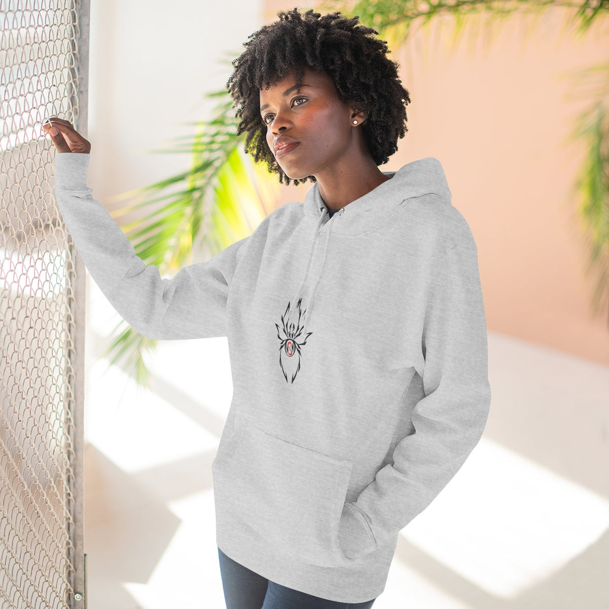 Cozy Spider Fleece Hoodie - Spooky Fashion, Unisex Casual Wear, Halloween Gift, Fall Fashion, Comfortable Layering