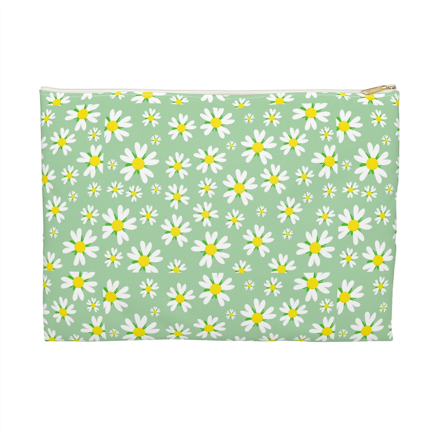 Floral Accessory Pouch for Organizing Essentials, Travel Makeup Bag, Spring Floral Zip Bag, Cute Gift for Women, Daisy Print Clutch