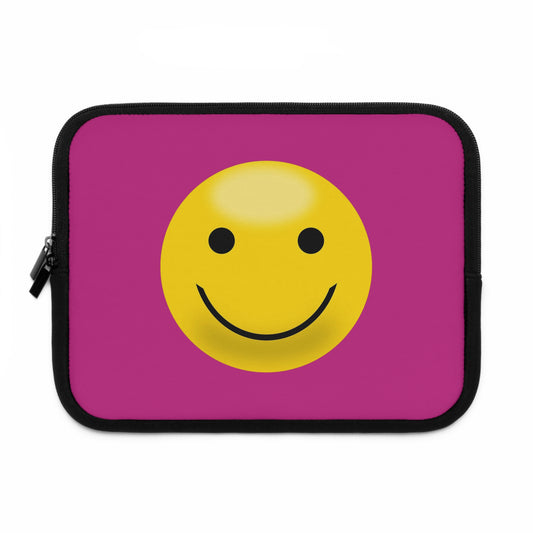 Happy Smiley Laptop Sleeve, Fun Laptop Case, Cute Tech Accessory, Gift for Students, Cheerful Computer Cover, Birthday Present