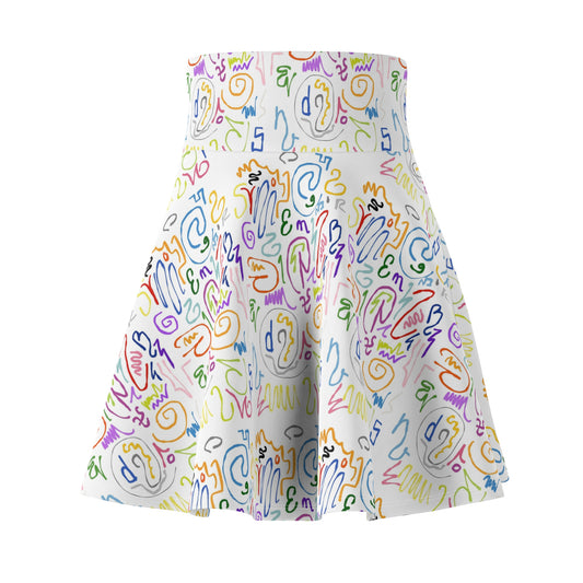 Colorful Women's Skater Skirt, Fun Outfit, Summer Look, Casual Wear, Festival Fashion