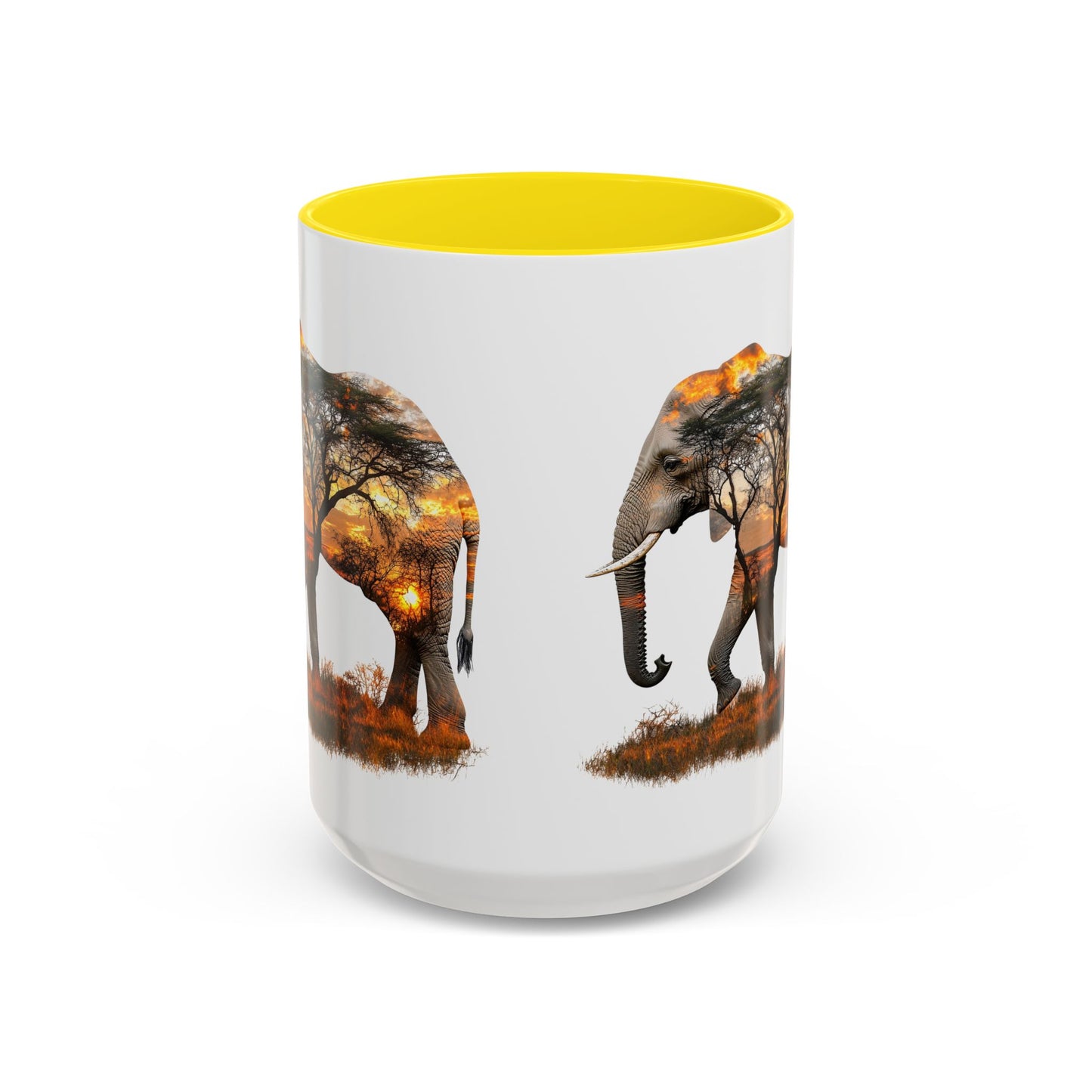 Elegant Elephant Accent Coffee Mug - Nature Lover Gift, Animal Lover Mug, Unique Home Decor, Wildlife Conservation, Travel Mug
