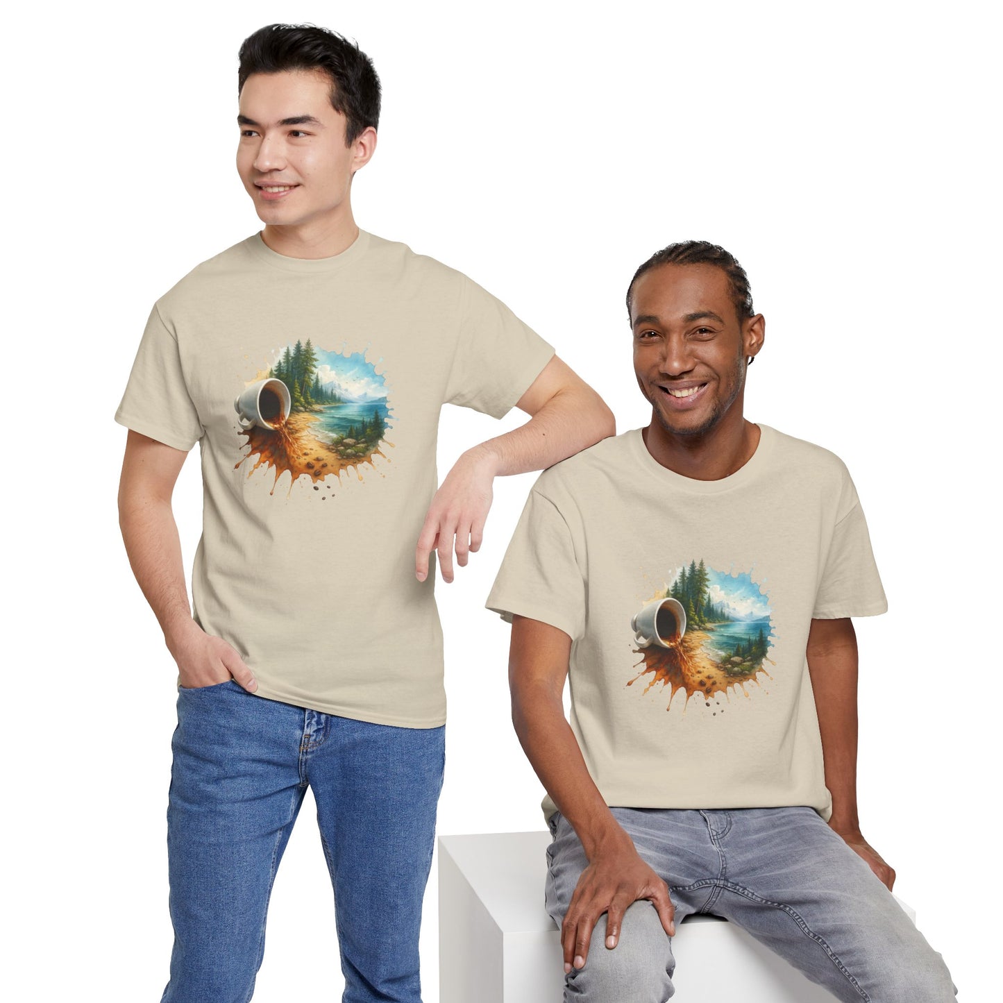Nature-Inspired Unisex Heavy Cotton Tee, Casual Outfit, Gift for Nature Lovers, Camping Apparel, Outdoor Adventure Shirt