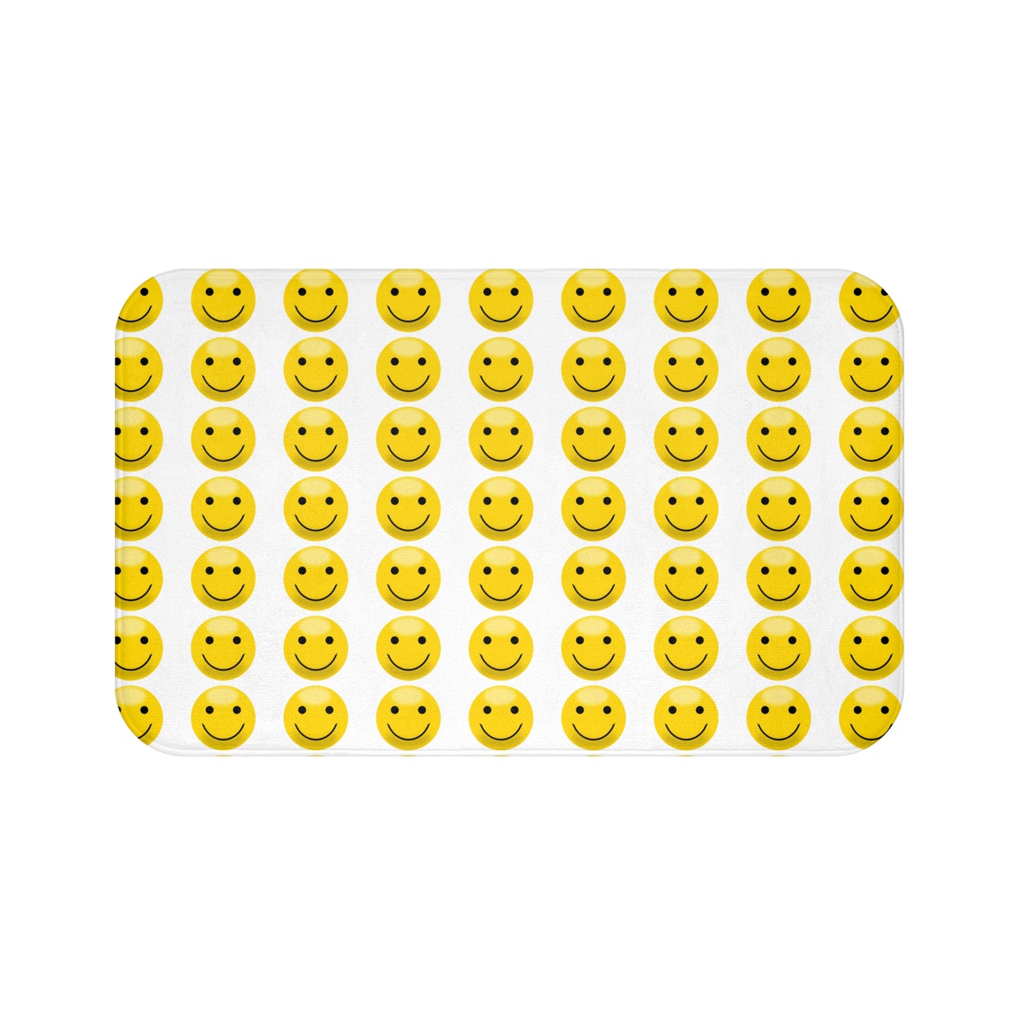 Cheerful Smile Bath Mat - Cute Bathroom Decor, Funky Floor Mat, Gift for Home, Happy Vibes, Smiley Face Mat