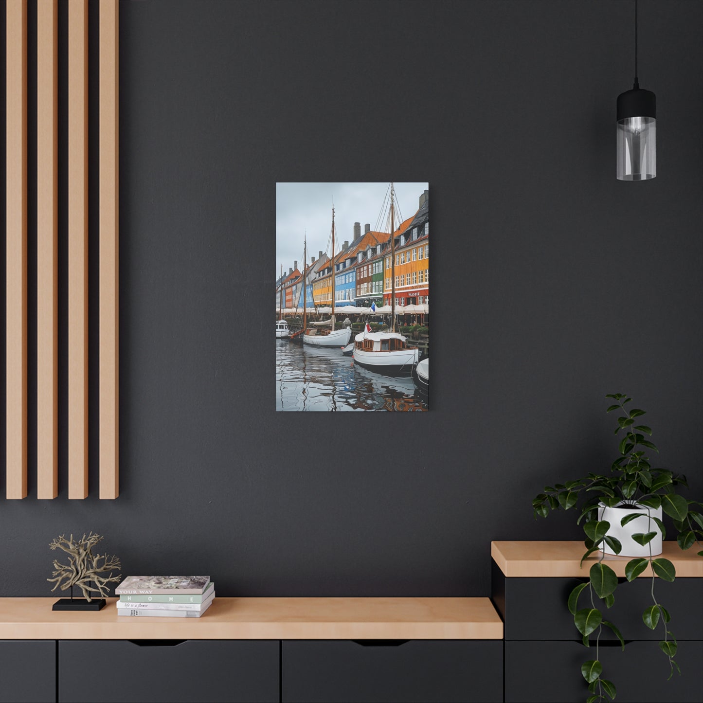 Coastal Canvas Print, Vibrant Harbor Art, Nautical Home Decor, Gift for Sailors, Maritime Wall Art