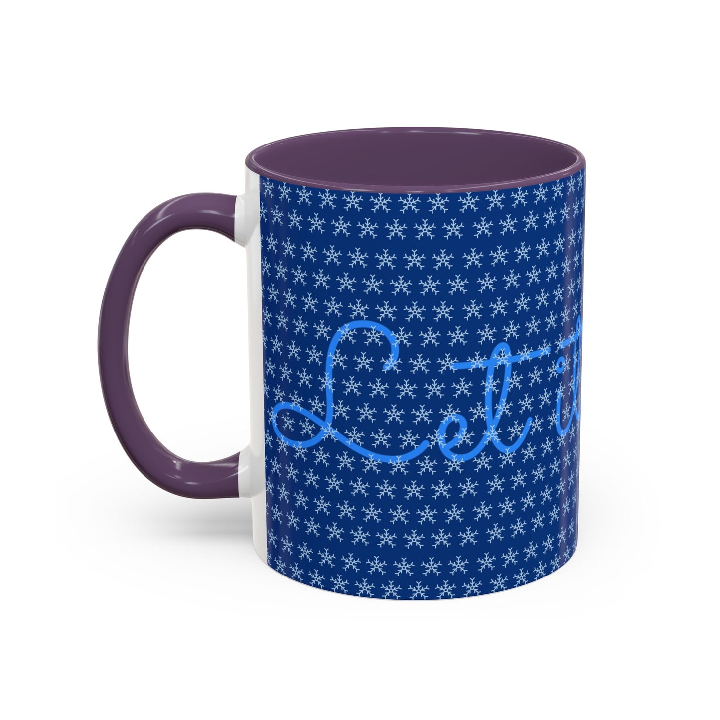 Snowy Night Accent Coffee Mug - Cozy Winter Drinkware, Seasonal Gifts, Holiday Décor, Comfortable Sipping, Blue Design