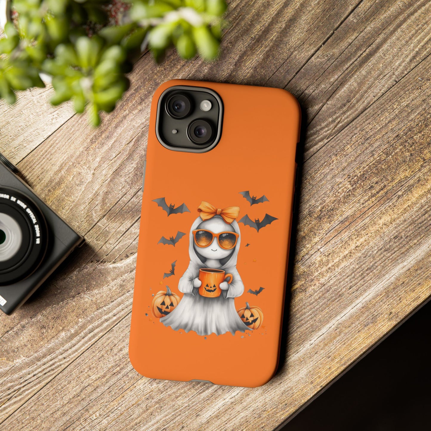 Halloween Ghost Phone Case, Cute Cat Ghost Case, Autumn Phone Cover, Spooky Season Gift, Trick or Treat Case