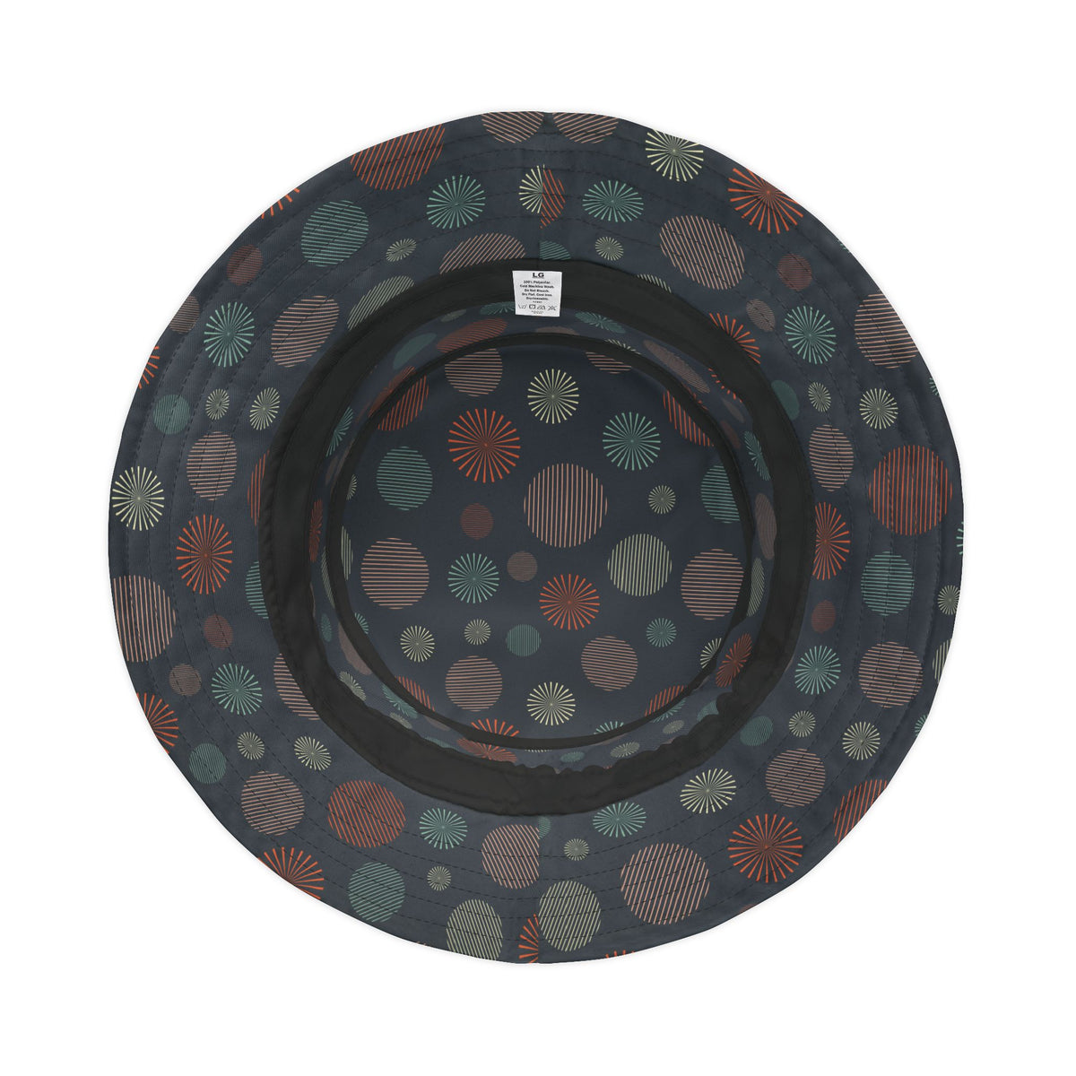 Bucket Hat — Dark Confetti Dot Pattern, Stylish Sun & Festival Accessory