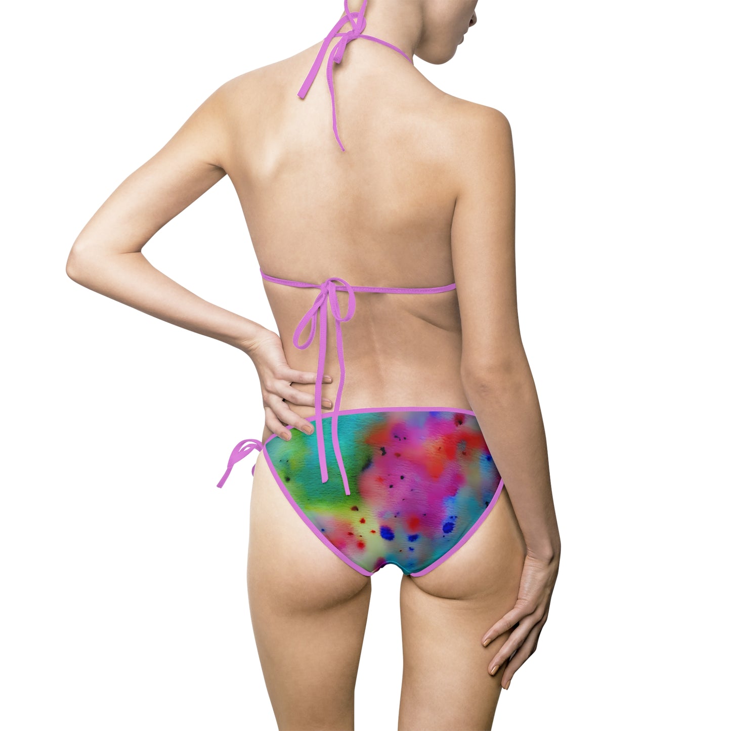Colorful Tie-Dye Women's Bikini Swimsuit, Beach Swimwear, Summer Vacation, Pool Party, Resort Getaway, Festival Outfits