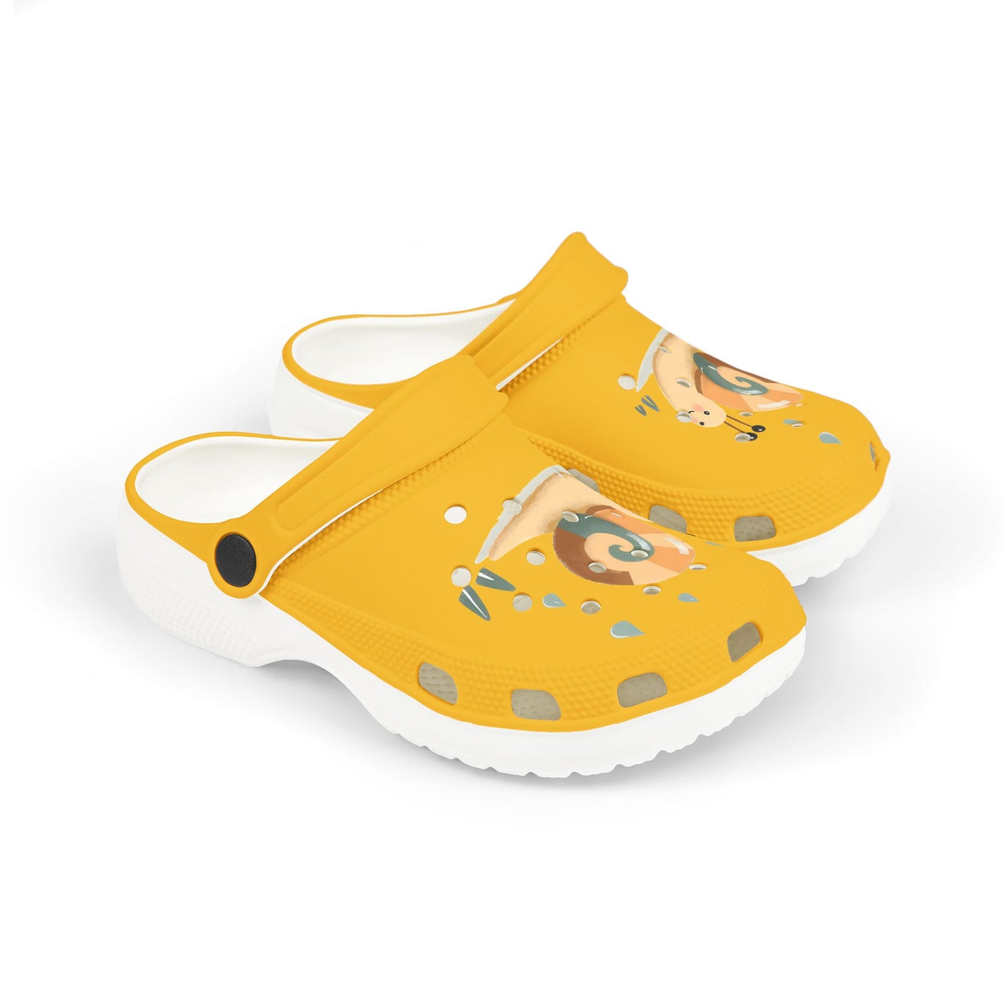 Snail-Themed Kid's EVA Foam Clogs, Cute Yellow Clogs for Kids, Lightweight Summer Footwear, Fun Garden Accessories, Perfect for Playtime