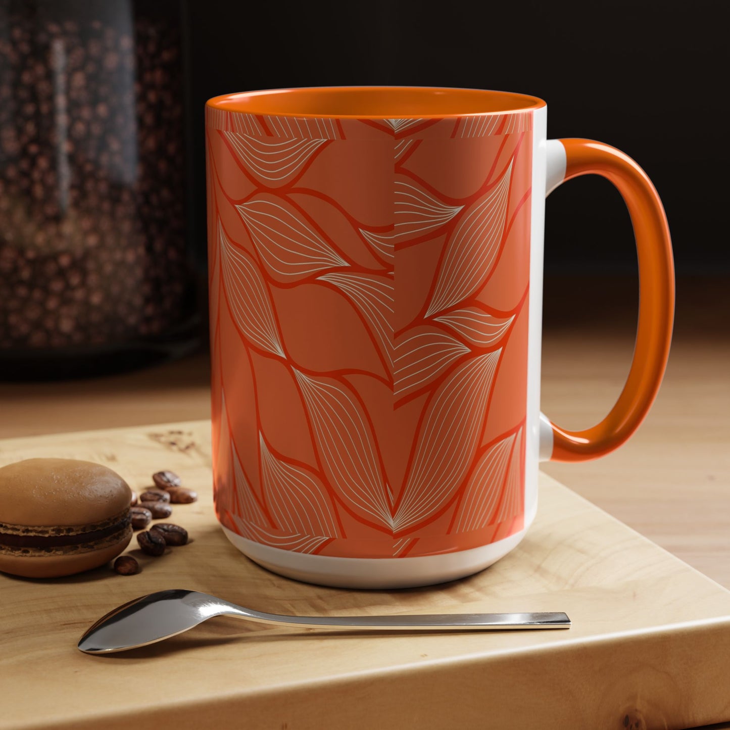Stylish Accent Coffee Mug, Floral Pattern Drinkware, Unique Gift for Coffee Lovers, Home Decor, Kitchenware, Vibrant Design