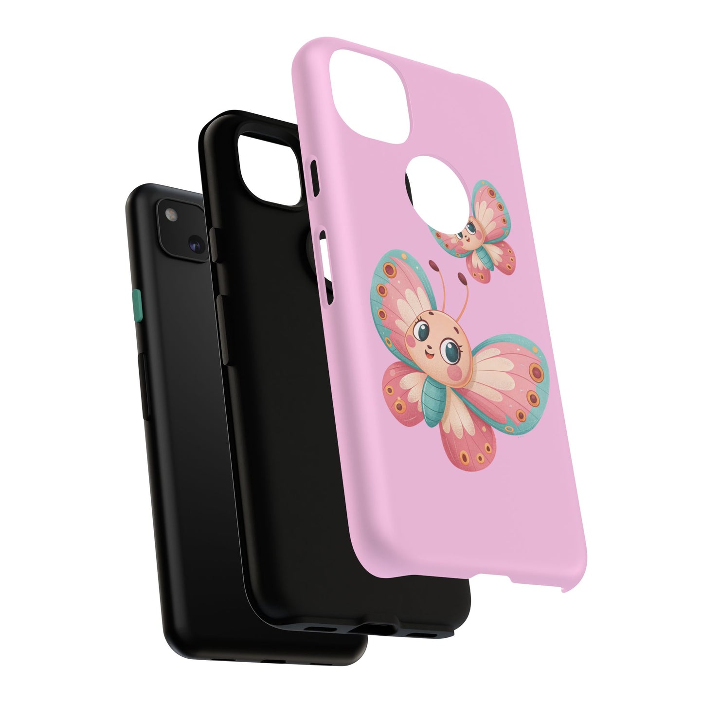 Cute Butterfly Phone Case, Tough Phone Cover, Girly Phone Accessory, Unique Gift for Her, Kids Phone Case, Floral Design Case