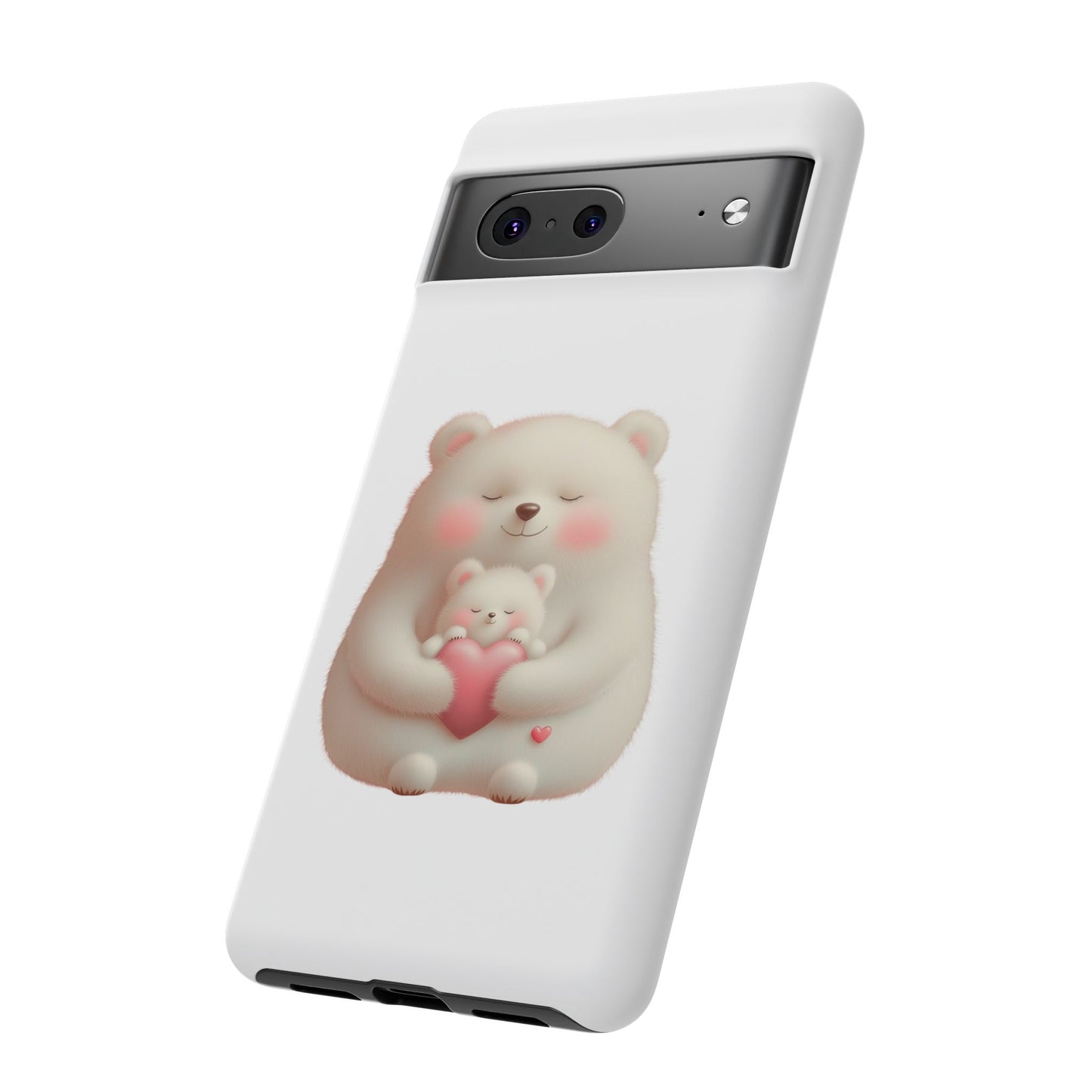 Cute Bear Phone Case, Tough Cases, Animal Lover Gift, Kids Accessories, Mother’s Day, Heartwarming Design