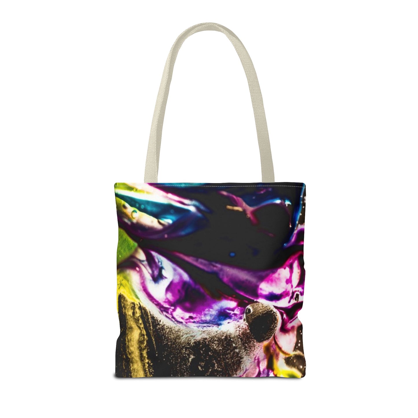 Vibrant Abstract Art Tote Bag, Colorful Reusable Shopper