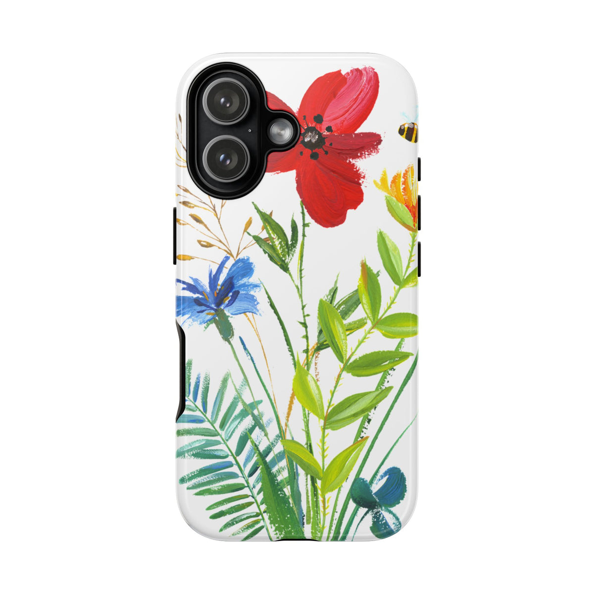 Floral Watercolor Tough Phone Case — Wildflower Bouquet Protective Cover
