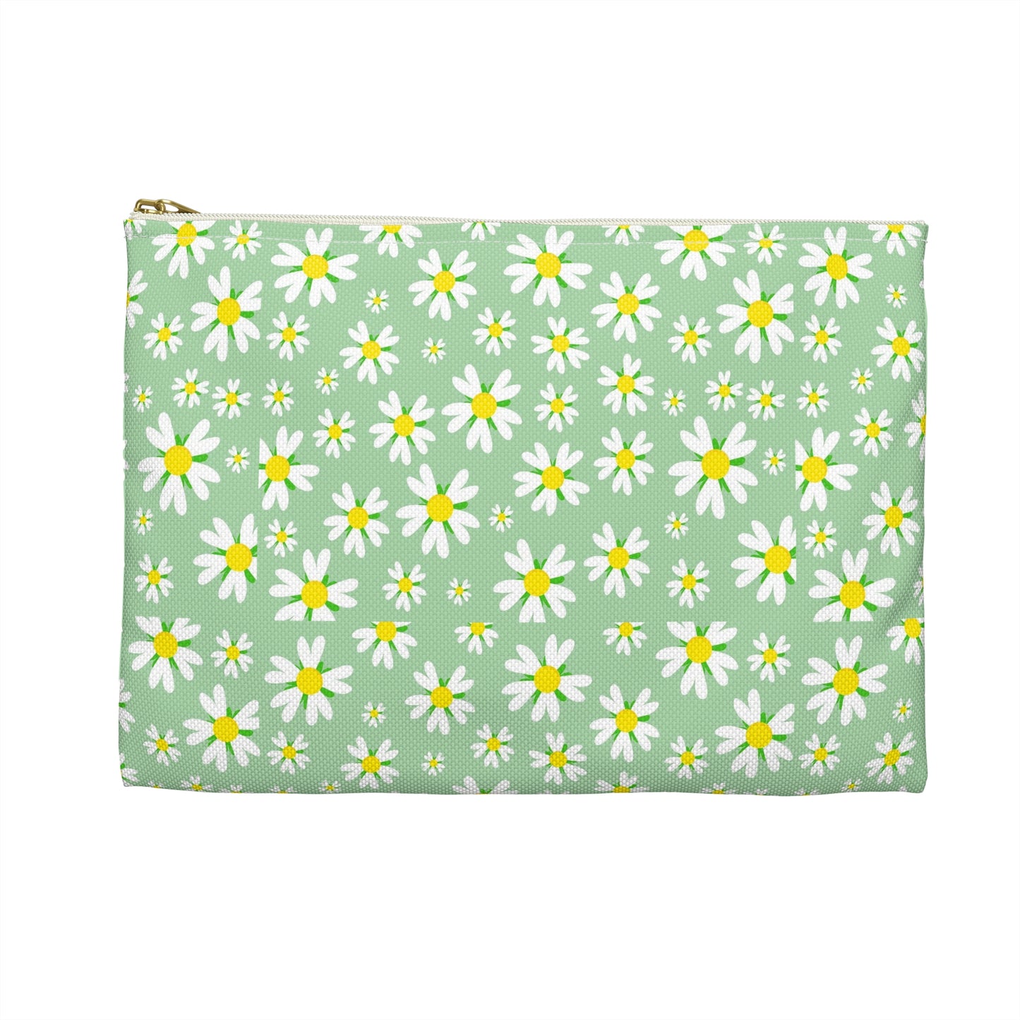 Floral Accessory Pouch for Organizing Essentials, Travel Makeup Bag, Spring Floral Zip Bag, Cute Gift for Women, Daisy Print Clutch