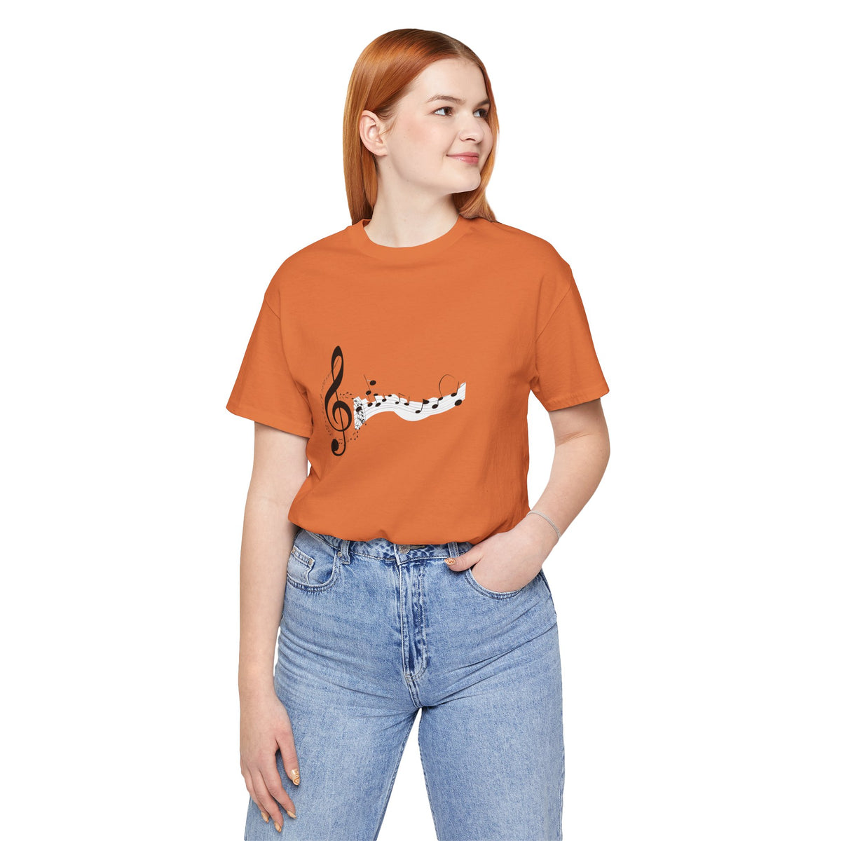 Musical Notes Short Sleeve Tee for Music Lovers