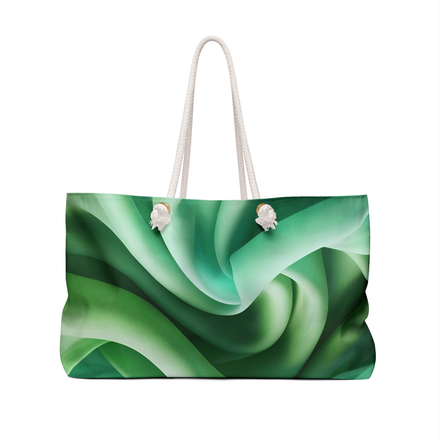 Serene Green Abstract Weekender Bag, Travel Tote, Beach Bag, Weekend Getaway Bag, Stylish Gym Bag, Eco-Friendly Carryall