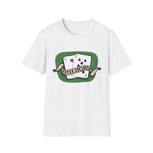 Unlucky Cards Graphic T-Shirt — Retro Poker Design
