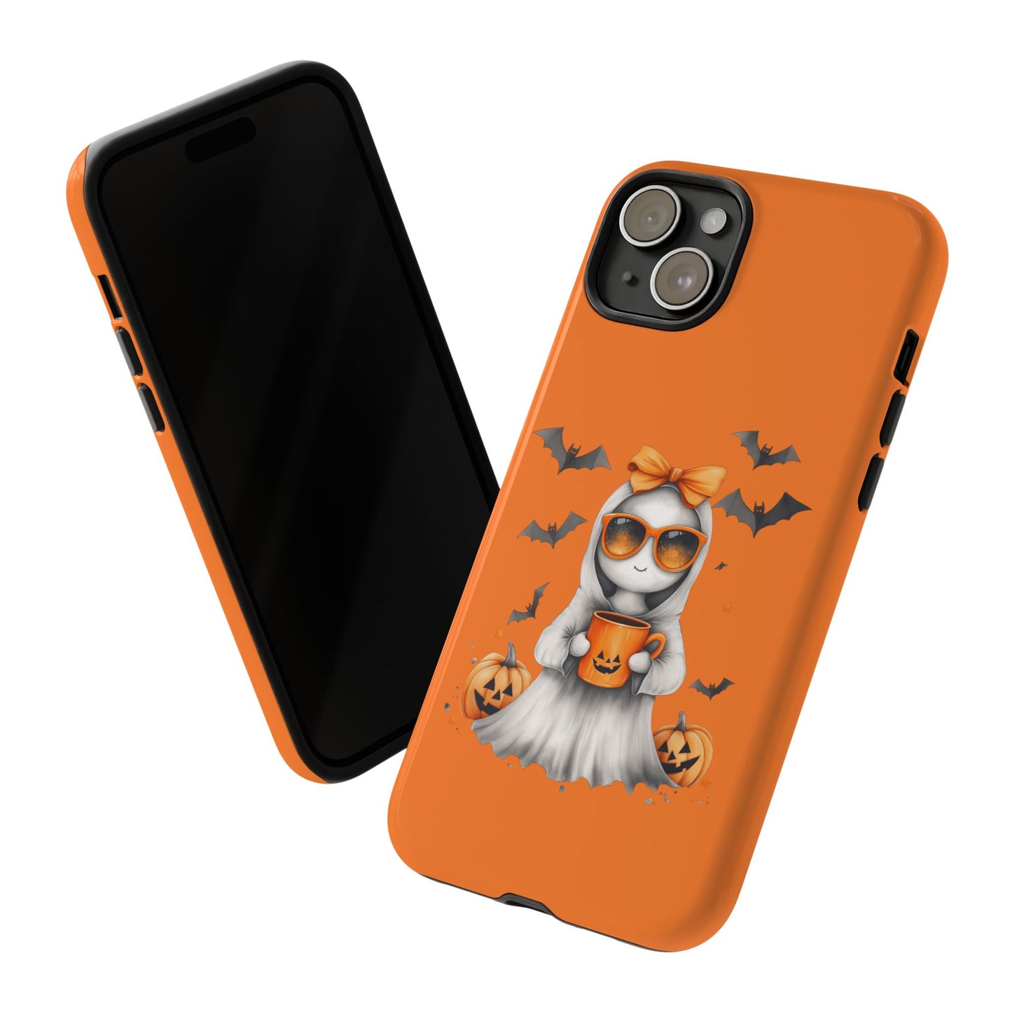 Halloween Ghost Phone Case, Cute Cat Ghost Case, Autumn Phone Cover, Spooky Season Gift, Trick or Treat Case