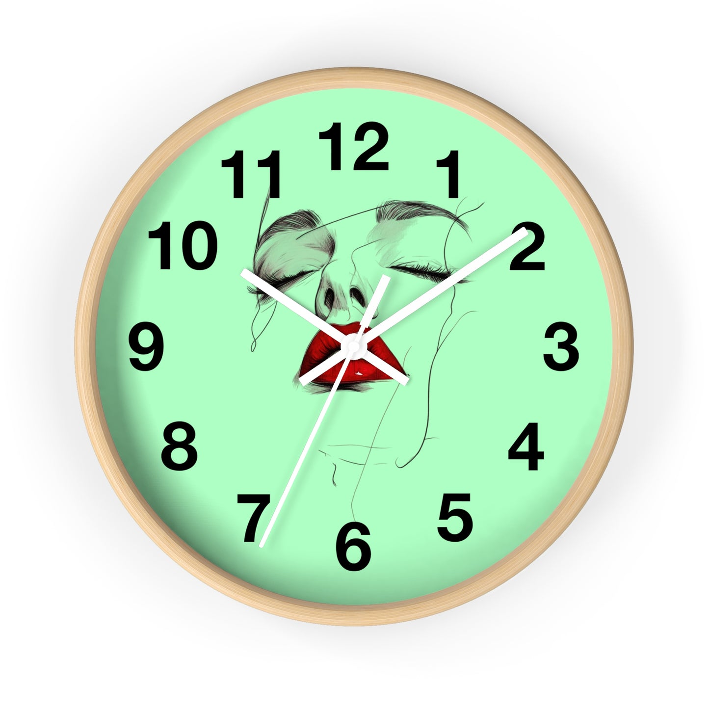 Artistic Lips Wall Clock, Modern Decor, Home Accent, Unique Gift, Stylish Wall Art, Boho Living Space