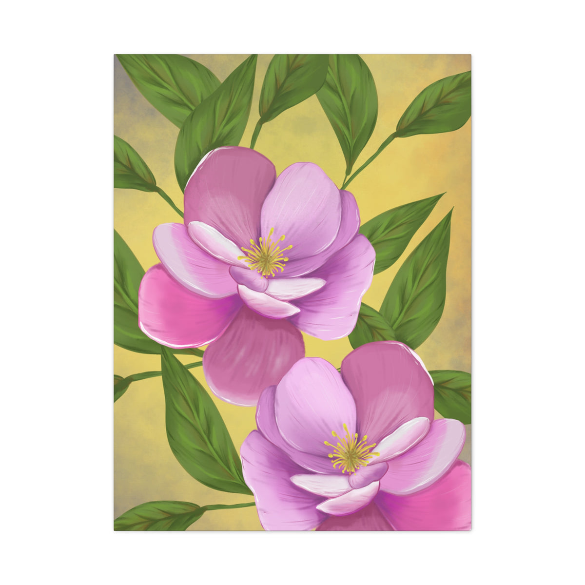 Matte Canvas, Stretched, 1.25" Tulips Pink and Purple Flowers