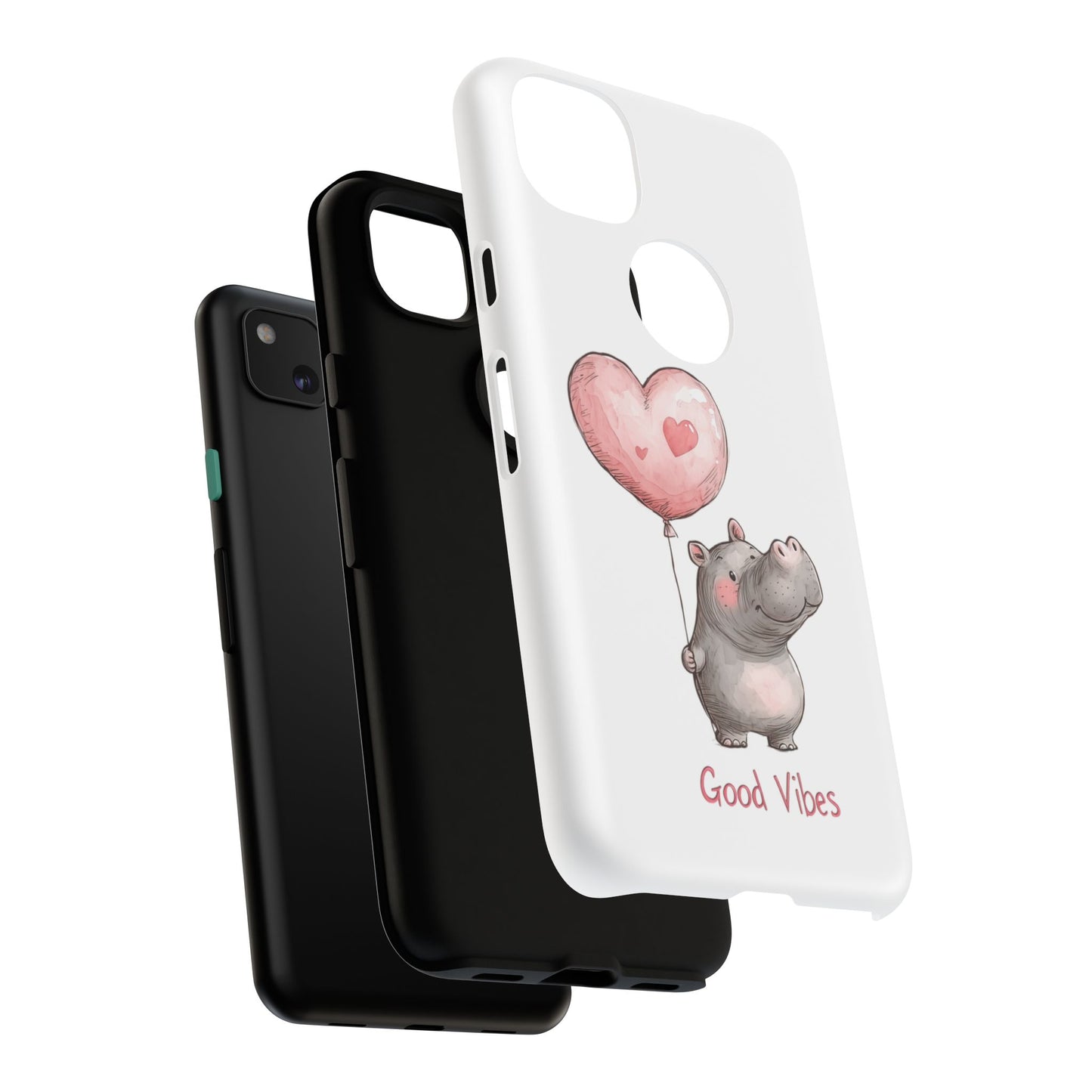 Cute Hippo Phone Case - Good Vibes Design, Animal Lover Gift, Fun Accessory, Birthday Present, Phone Accessories