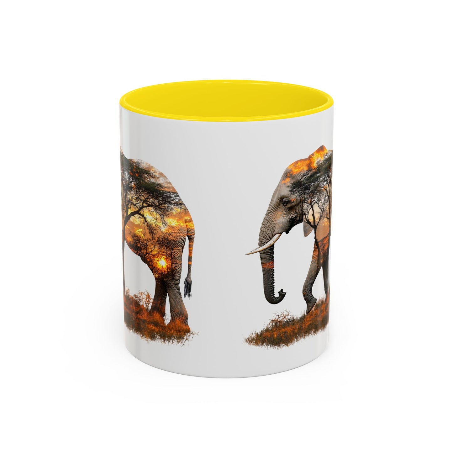 Elegant Elephant Accent Coffee Mug - Nature Lover Gift, Animal Lover Mug, Unique Home Decor, Wildlife Conservation, Travel Mug