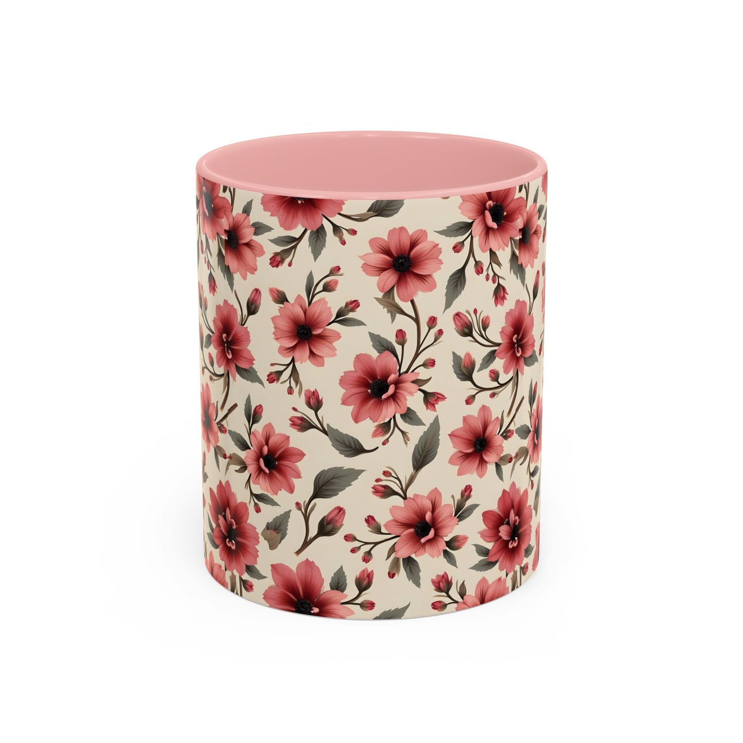 Floral Accent Coffee Mug, Cute Gift for Her, Coffee Lover's Mug, Mother's Day Gift, Housewarming Tea Mug