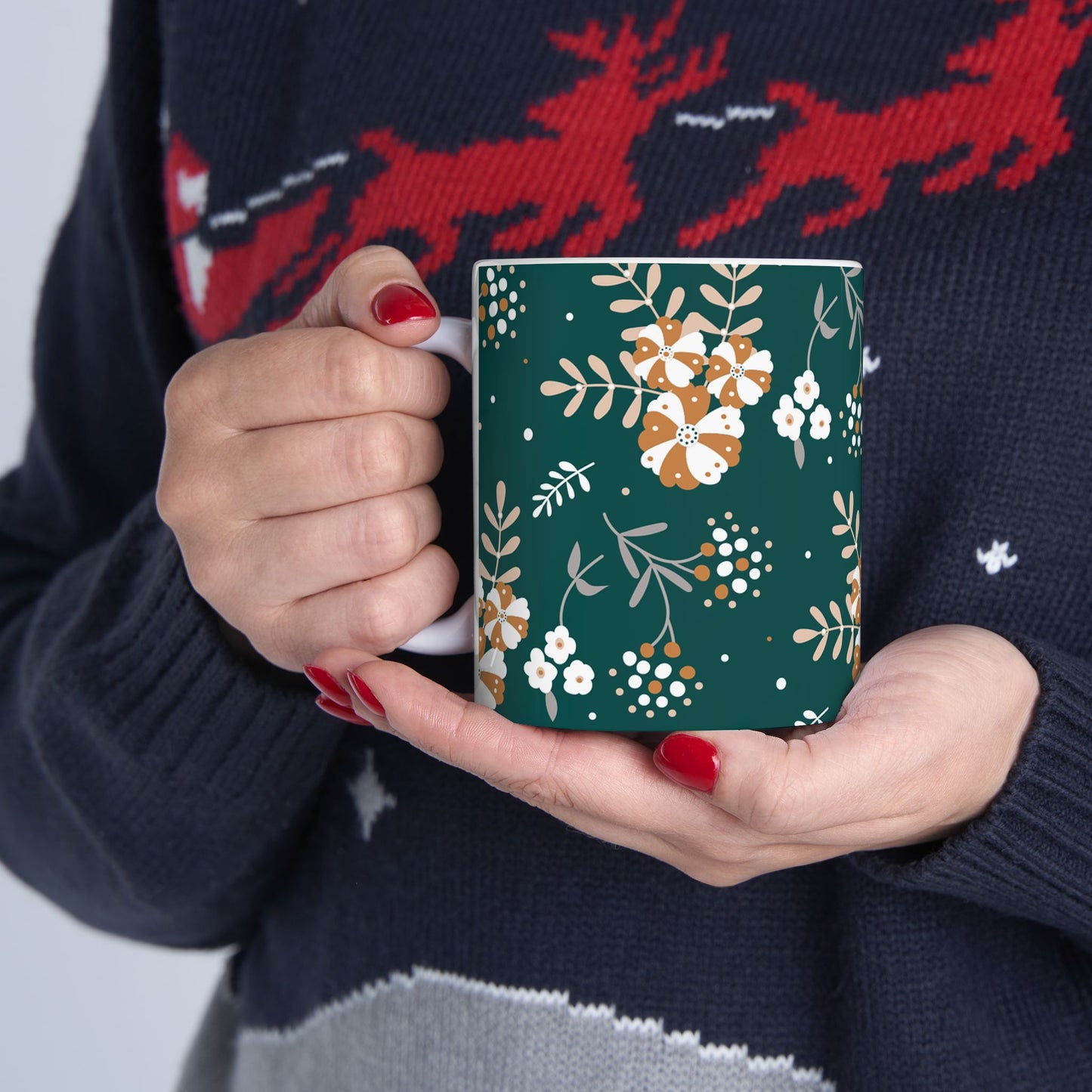 Floral Ceramic Mug | Botanical Tea Cup, Gift for Her, Coffee Lover, Housewarming, Relaxation, Unique Design