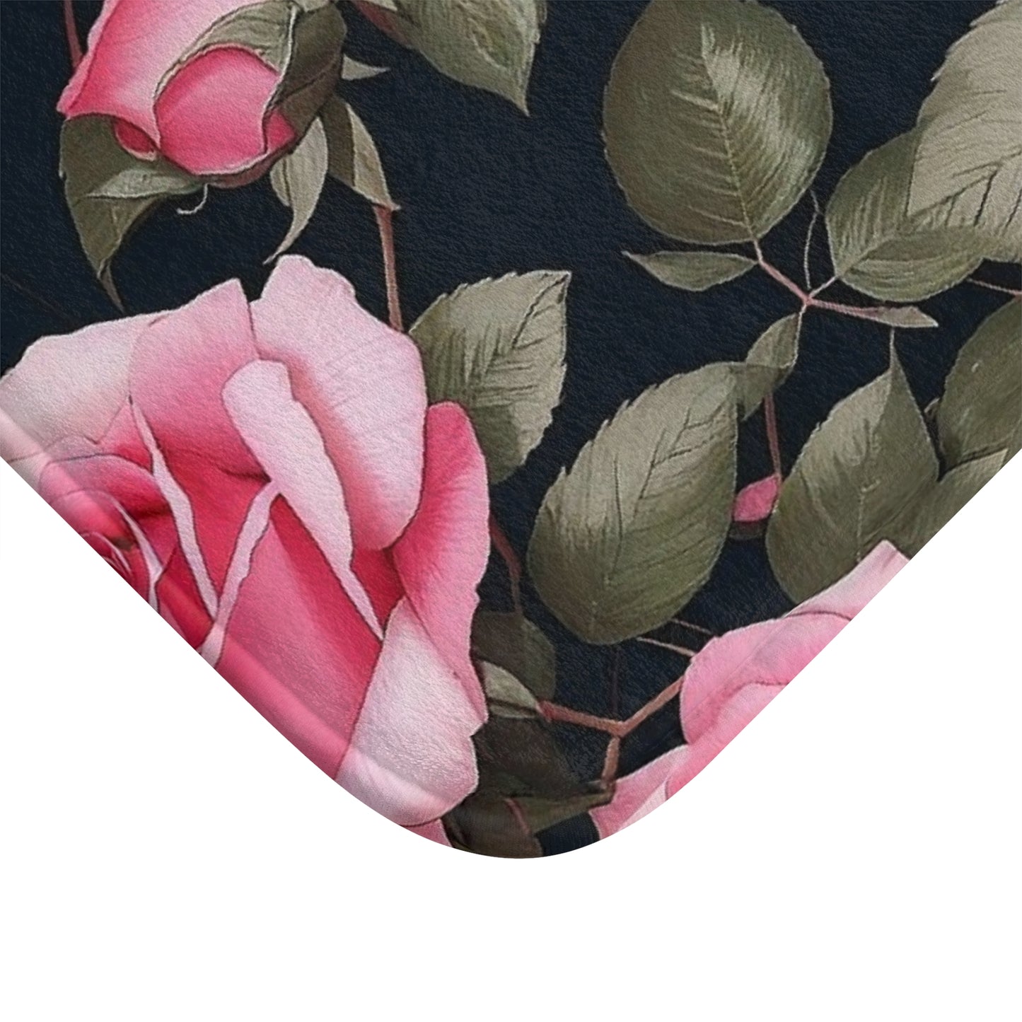 Elegant Floral Bath Mat for Relaxing Bathrooms, Rose Bath Decor, Home Spa Accessory, Mother's Day Gift, Artisan Bathroom Rug